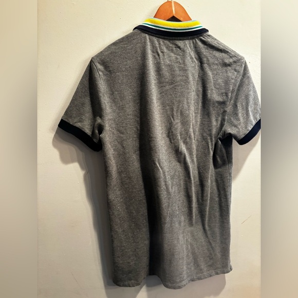 Express Gray Polo with Vibrant Collar casual bright collar size medium fitted - Picture 10 of 10